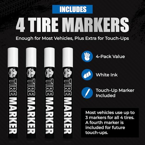 Pelto White Paint Tire Marker 4-Pack