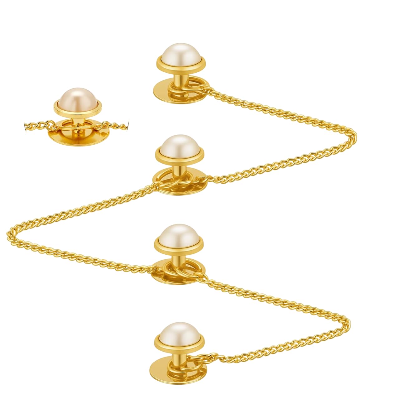 Fashions Pearl Buttons with Chain for Kurta & Kurtis for Women & Men