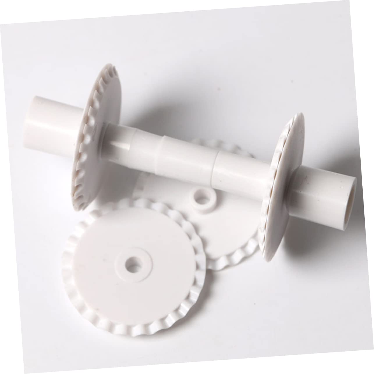 Roulette à Pâtisserie 6 Pièces en Plastique Blanc pour Gâteaux en Fondant | Pâtisserie Accessoires, Coupe-pâtes Décoratif Gaufré, Réalisation de Gâteaux en Fondant