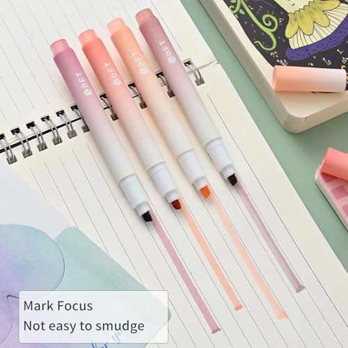 Image of Shuttle Art Aesthetic Cute Pastel Highlighter Pen Set (4 Pcs)-Soft Color Ink Highlighters, Quick Dry No Bleed Marker Pens with Chisel Tip for Note Taking,Journaling,School & Office Stationery(Orange)