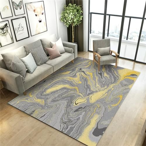 Tapis de balcon extérieur résistant aux taches et lavable gris jaune 200x300 - 2
