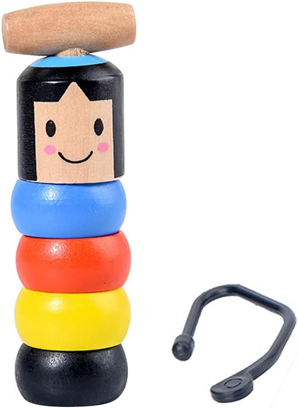 Yaqinuo不滅の頑固な木の男面白い木のおもちゃ小さな人形のおもちゃ