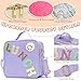 LOKFAR Insulated Lunch Bag Women Lunch Box Kids for Teen Girls Boys, Cute Preppy Lunch Boxes With Adjustable Shoulder Strap, Waterproof Nylon Lunchbox Lunch Bags for School Work Picnic (Purple)