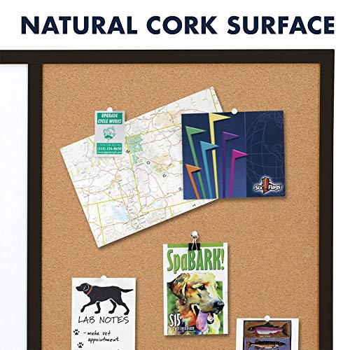 Quartet Combination Whiteboard & Corkboard, 2' X 3' Combo White Board & Cork Board, Black Frame (95223B) #TOP3