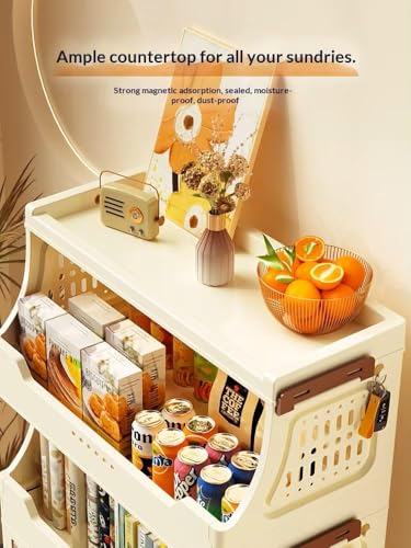 Image of Strassis Design π π§πΆπ²πΏ Foldable Plastic Rack for Storage /Kitchen Cupboard /Versatile Wardrobe for Clothes /Multipurpose Storage Organizer /Closet for Bedroom /Living Room (Off White)