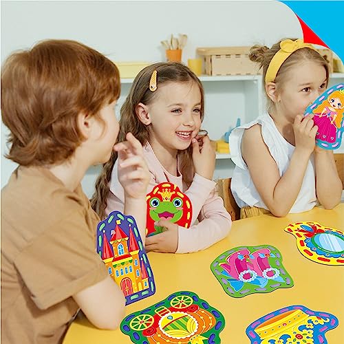 Image of 9 Pieces Kids Lacing Cards, Double-Sided Sewing Cards in 9 Princess Theme Cards with 9 Colorful Laces, Fantasy Development Toys for Kids, Educational and Learning Activity
