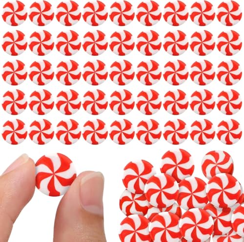 DIELIANHUA 60 Stück Mini Bonbon Deko Weihnachten aus Polymer-Ton,...