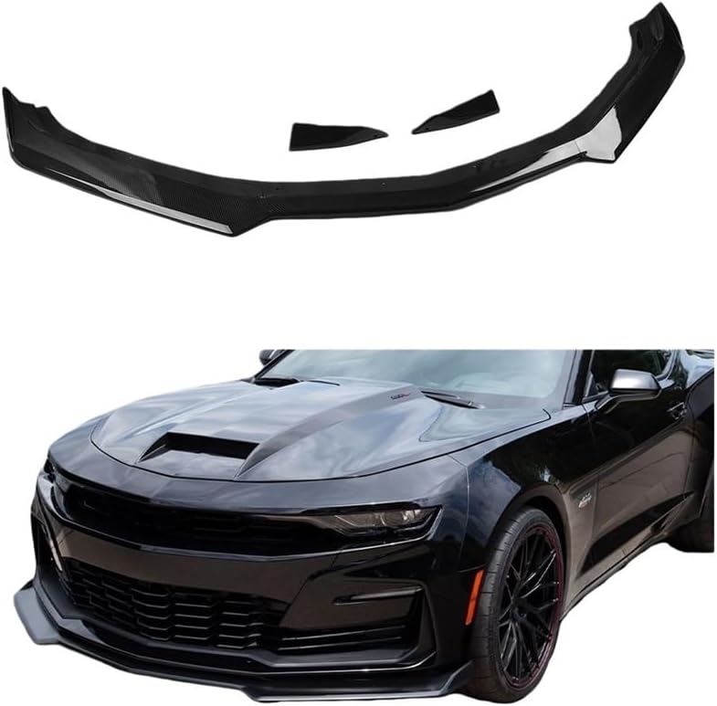 Car Front Bumper Lip Spoiler Splitter Lip Diffuser Bumper Guard Apron for Chevrolet Camaro SS 2016-2024 LS LT RS 2019-2024(Carbon Fiber Look)