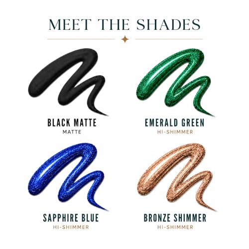 Image of Parul Garg Beauty PARIE Emerald Green & Sapphire Blue Shimmer Liquid Eyeliner Pack of 2| Waterproof, Long-Lasting & Quick-Drying | Precision Applicator | Enriched with Argan Oil | Intense Shimmer Finish | 3 ml