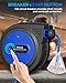 WILAWELS 75 FT Retractable Extension Cord Reel, Heavy Duty Extension Cord, 14AWG/3C SJTOW, 3 Grounded Outlets Lighted Triple Tap, 10A Circuit Breaker, Wall/Ceiling Mounted, ETL Listed, Blue U75ACR06