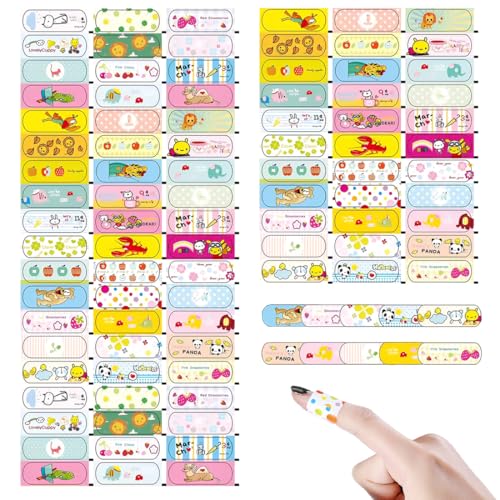 Apósitos para heridas infantiles, Apósitos impermeables, Almohadilla antiadherente, Transpirables, flexibles y transparentes, 100 unidades