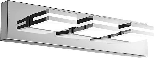 Miniatura 8 de Moderna lámpara de baño sobre espejo, lámpara de tocador de baño de 3 luces de 22 pulgadas con cabezales giratorios, ajustable de 3000 K, 4000 K,
