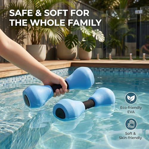Mancuernas de agua Wei con agarre ergonómico para evitar deslizamientos al entrenar en piscina 2