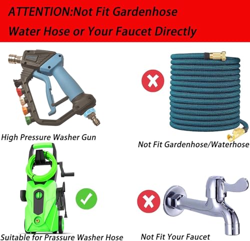 Image of GDHXW Short High Power Pressure Washer Gun with Swivel, 5 Nozzle Loss Prevention Design 5000 PSI For Pressure Washer