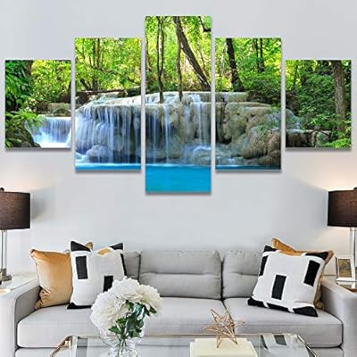 SIGNWIN 5 Panel Canvas Wall Art Modern Art...