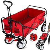 Der faltbare Bollerwagen: Dieser große Bollerwagen bietet Platz und dank der dicken Rahmenpolsterung viel Komfort. Lassen auch Sie sich begeistern!