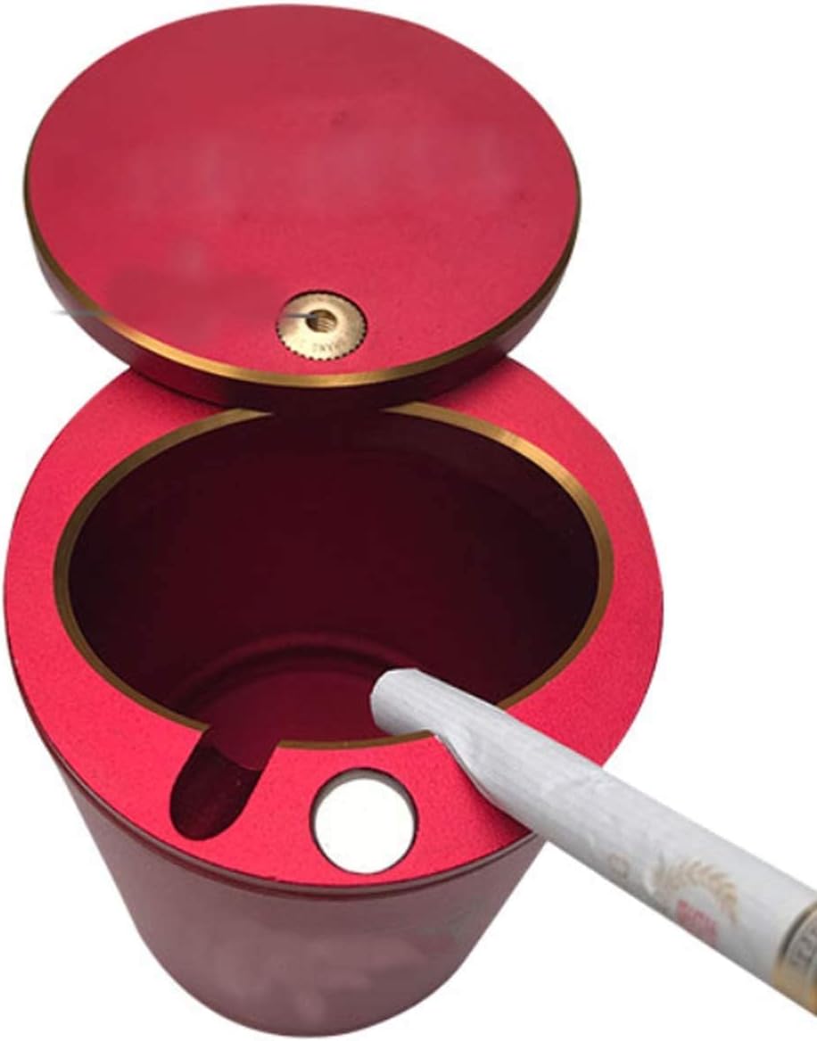 Car Ashtray Car Home Multi-Function Ashtray Creative Personality Trend Metal Universal Cover Gift Ashtray 12X6.8cm(Color:Blue)