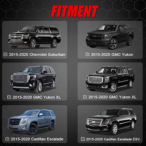 Max Loading 220LB Heavy Duty Aluminum Roof Rack Cross Bar Compatible with 2015-2020 GMC Yukon & Yukon XL, Chevrolet Suburban & Tahoe, Cadillac Escalade & Escalade ESV Heavy Duty Roof Rails Crossbar by TEMSONE - Image 2