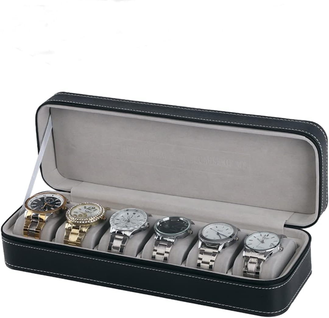 MaruHub 6 Slot Portable Watch Box for Men & Women | Travel Zipper Case Collector Storage Anti-dust | PU Leather Watch Box with Removable Pillows | 6 Watch Storage Organizer Case (B0CRQBJ8NM) Amazon Price History, Amazon Price Tracker