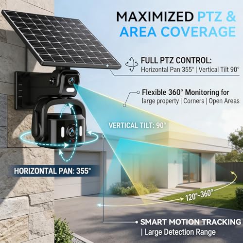 NEYESECU 4G LTE Solar Security Camera Outdoor, Dual Lens 4K 8MP - image 5