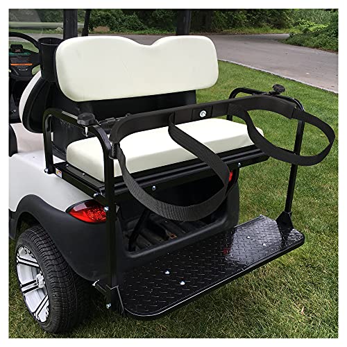 10L0L Universal Golf Cart Golf Bag Attachment Golf Bag Holder Bracket Rack For Ezgo Txt Rxv Club Car Ds Precedent Tempo Onward/Yamaha G2-G29 Rear Seat Black,Adjustable,No-Drilling,With Sturdy Clamp #TOP1