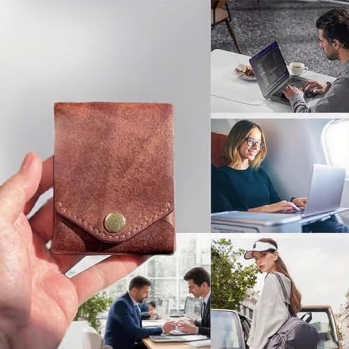 LAFANDE Vintage Handmade Leather Wallet, Leathers Business Card Holder, Slim Multifunctional Men's Wallet with Integrated Pen Holder, Minimalist Men's Wallets for Cash, Cards & Business4