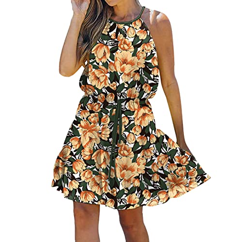 Robe décontractée sans manches en mousseline fluide et infroissable