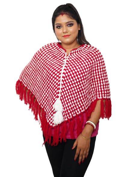 nilu craft Women Poncho Hand Knitted Made by Wool-picture-52