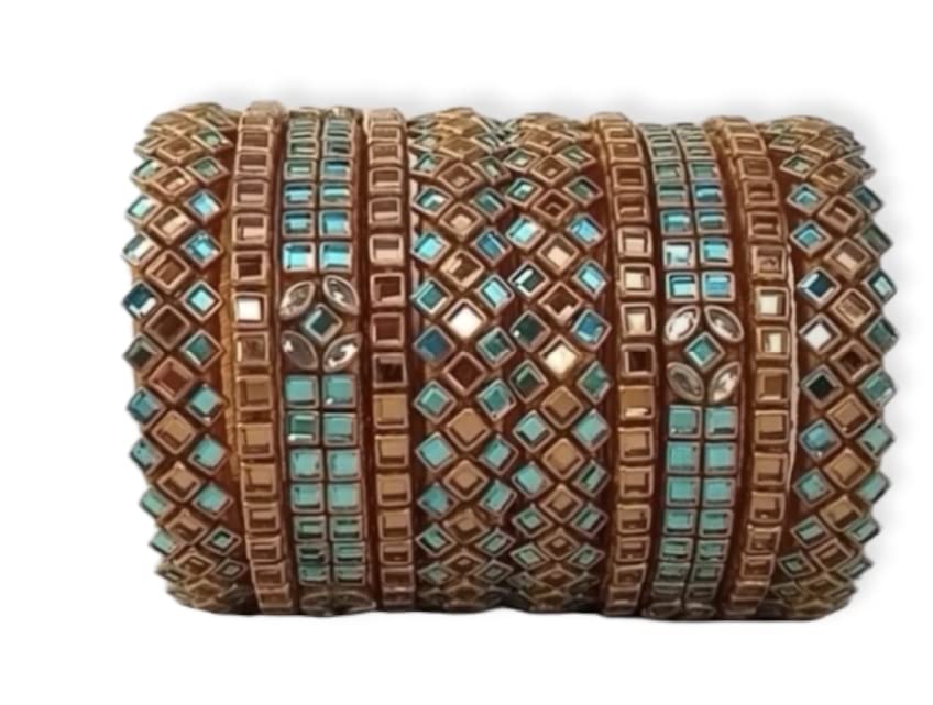 Ambal Kundan Worked Silk thread bangles set for Women and Girls(sky blue -4 2.6) (B0B87GCCXG) Amazon Price History, Amazon Price Tracker