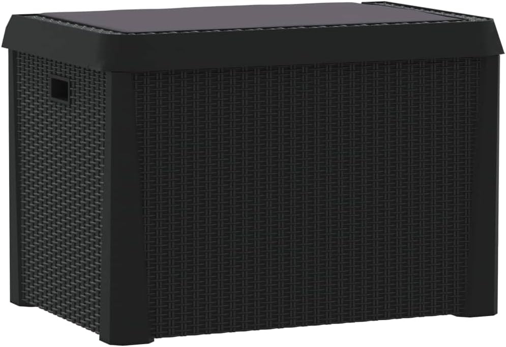Anthracite Garden Storage Box Medium Polypropylene 125 Liter Capacity Outdoor Storage Chest Patio Storage Box Waterproof Deck Box for Outdoor Toy Storage