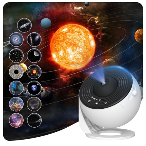 Galaxy Projector for Bedroom,Planetarium Star Projector,Ultra Clear Galaxy Night Light with 4K Replaceable 13 Galaxy Discs 360 Degree Rotation Real Sky Light for Kids Room Birthday Valentines Gift