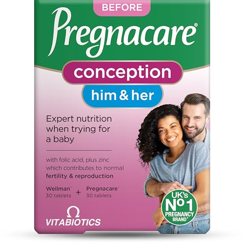 Pregnacare Conception Support for Couples - Pregnancy Vitamins - UKs No.1 Pregnancy Brand. Greater Prenatal Care for Women Supplement with Added Omega-3 DHA for Normal Brain and Eye Development