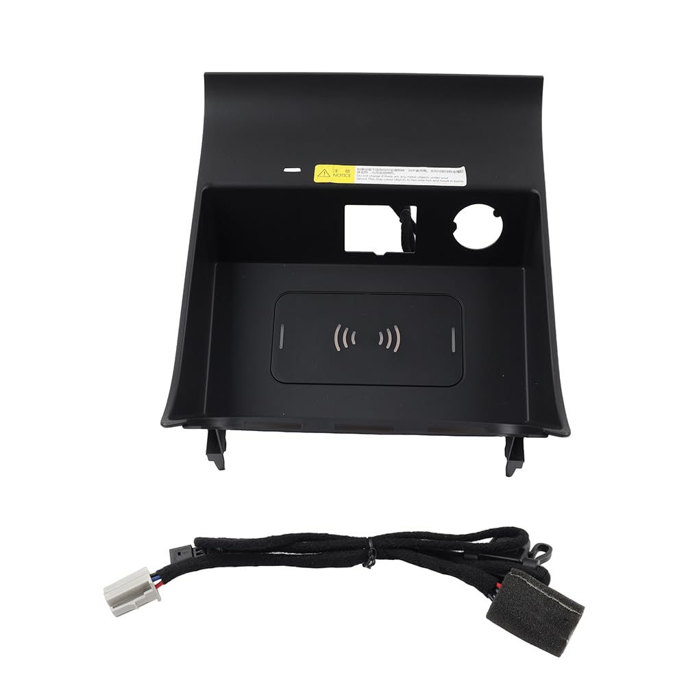 1 Cargador de Coche con Consola Central, Almohadilla de Carga para teléfono ABS para Mondeo 2015-2019