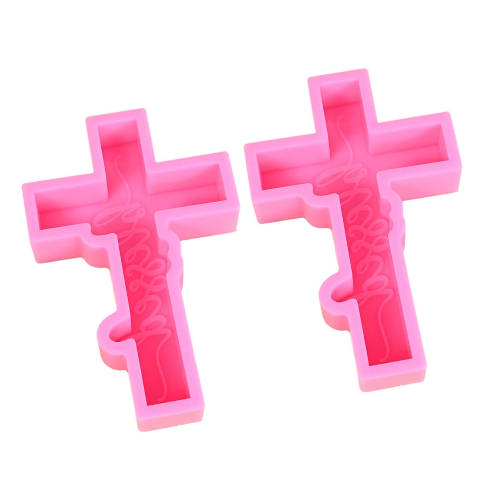 MALSSE 2Pcs Silicone Crucifix Molds for Unique Cake Decoration Chocolate and Fondant Baking Household Dessert Bakewares Dessert Craft Supplies