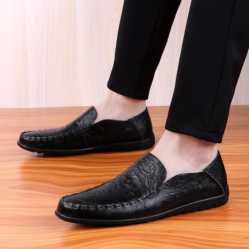 Men's Loafers Round Toe Solid Color Loafer Shoes Resistant Anti-Slip Flat Heel Outdoor Slip On3