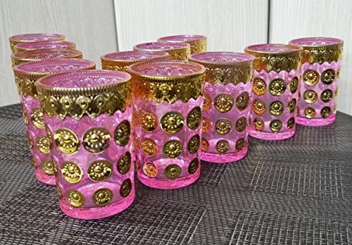 ML Set de 12 de Vasos de Cristal para Té marroquí Rosas - Imagen 3