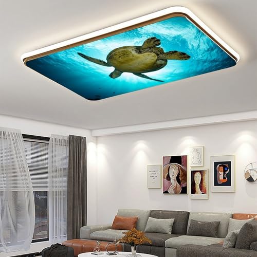 Image of 2pcs Sea Turtle Fluorescent Light Covers for Ceiling Lights Classroom, Magnetic Light Filters for Office, Hospitals, Home 4 X 2 Feet