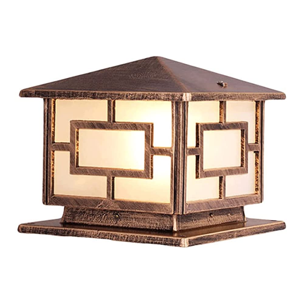 European Square PillarLamp, wasserdichte E27-Säulenleuchten, Aluminium-Säulenmastlampe für den Außenbereich, Acryl-Lampenschirm, Villa-Rasen-Garten-Landschaftslampe