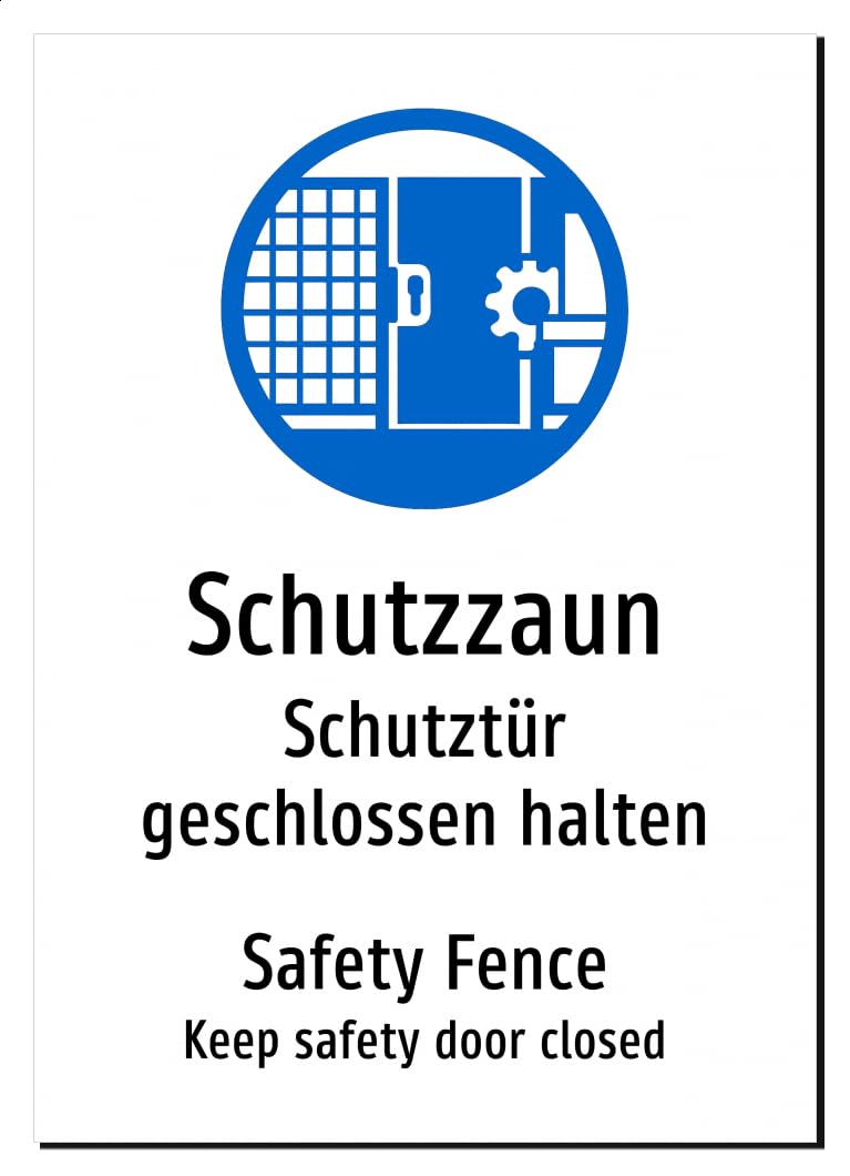 46043-DEEN-S-06 | Schutzzaun/Safety Fence Schild zweisprachig