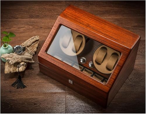 Caja bobinadora de relojes automática de madera de lujo con motor silencioso y capacidad 2+3