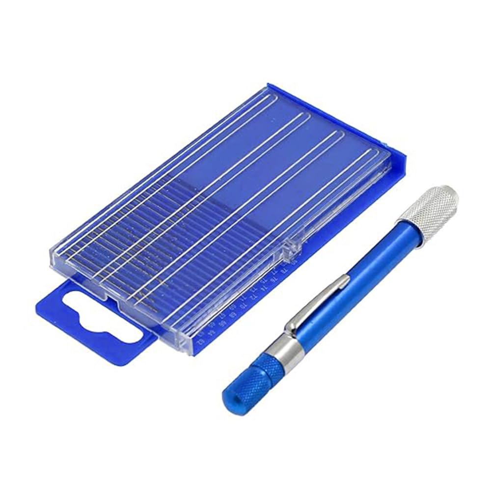 Metric Mini Micro Drill Bit Set with Case, 20PCS HSS Drill Bits with Mini Pin Vise, Precision Drilling Hand Tools for Jewelry DIY Handicrafts Carving Drilling