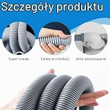 Wąż odpływowy do pralki, 5 m, przedłużenie węża kanalizacyjnego do kampera, przyczepy kempingowej, z pałąkiem w kształcie litery U, adapterem i obejmami do węża do przyczep kempingowych, suszarek