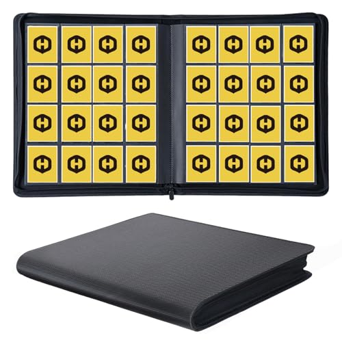 HESTECH Premium 1000+ Pockets Card Binder, Trading Card Binder, Card Collection Binder 16 Pocket, Side Loading Card Binder with Zipper, Ringless Trading Card Album Folder for MTG, TCG, Sports Cards