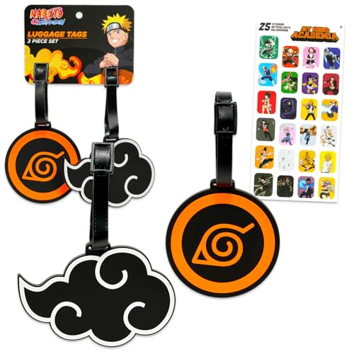 Ensemble cadeau d'étiquettes à bagages Naruto et stickers de valise