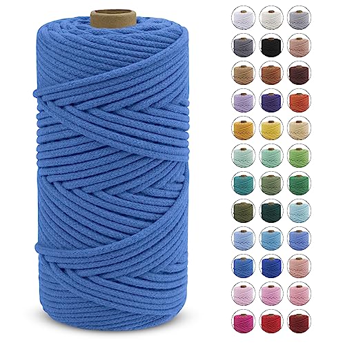 LEREATI Macrame Cord 4mm x 100m, Thick Macrame Rope Natural Cotton Cord Macrame Yarn