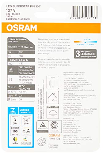 Lâmpada Led Pin Osram 3W 6500K 127V - Base G9