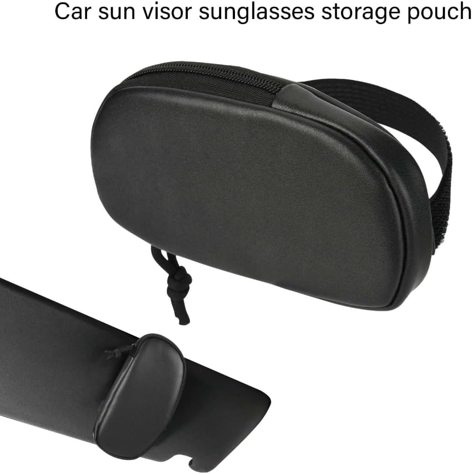 Car Sun Visors Glasses Holder Storage Bag with Wide Strap Organizers Bag image 2