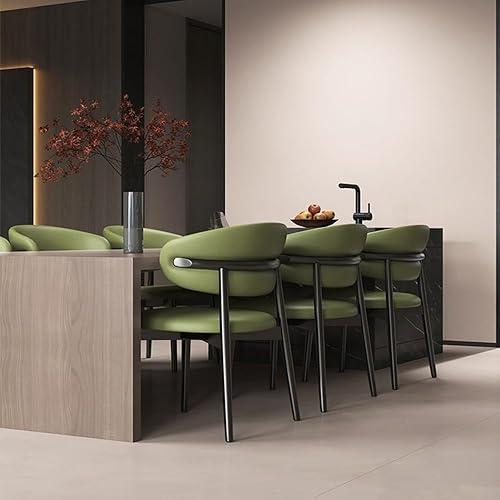 Miniatura 7 de Sillas de comedor, Sillas de comedor tapizadas modernas con patas de metal y respaldo curvado, Sillas para comedor (verde)
