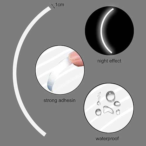 Miniatura 9 de 18 pulgadas reflectante llanta raya sticker para motocicleta ruedas coche ciclismo bicicleta noche reflexivo seguridad decoración raya universal