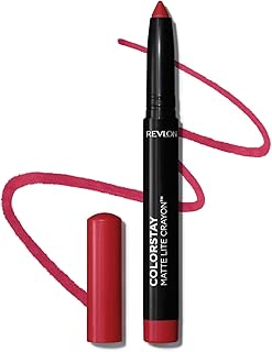 REVLON Colorstay Matte Lite Crayon Lipstick, Ultra-Precise Tip with built in Sharpner, Bold Color in Comfortable, Non-Drying Matte Formula, Water-Resi